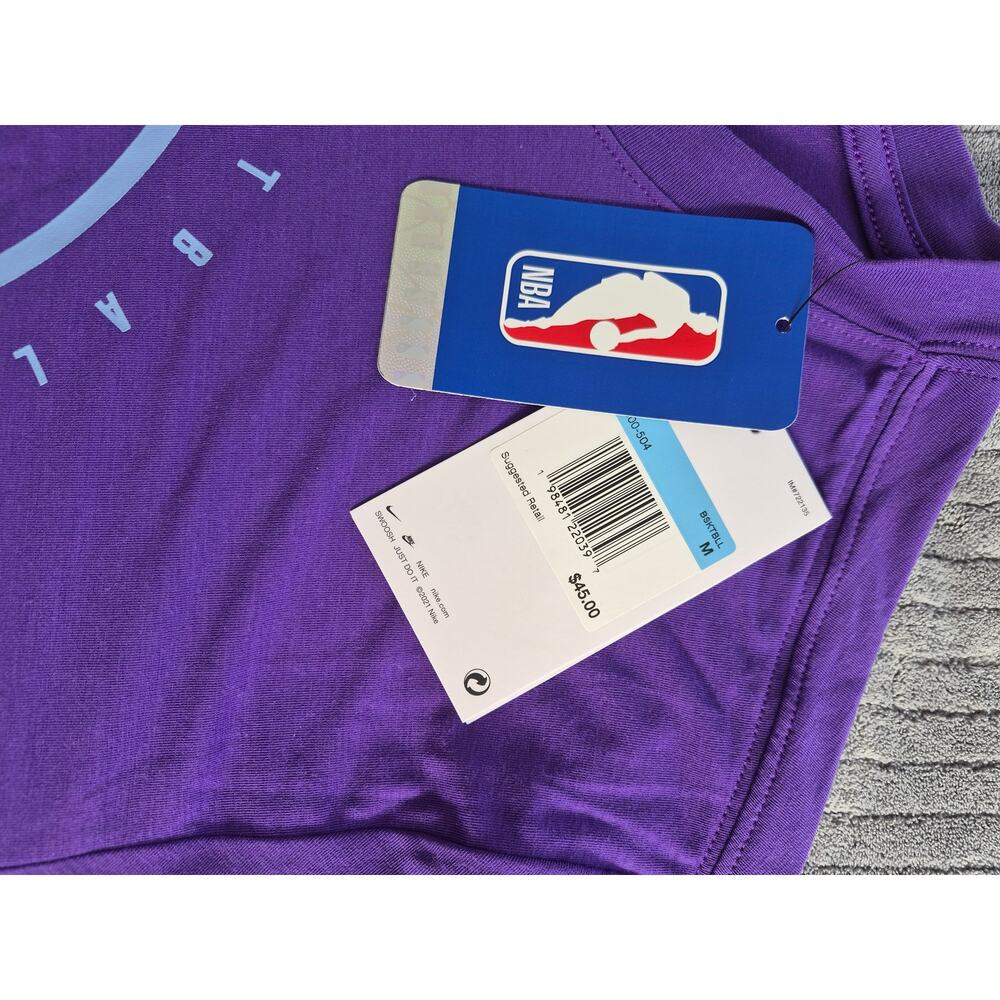 Nike Utah Jazz Authentic Purple Practice T Shirt Size M. NWT